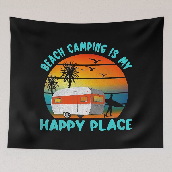 Item preview, Beach Camping Vintage RV Camper Surfer Retro Sunset designed and sold by gonzalogranados.