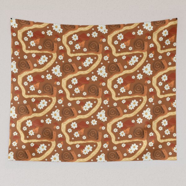Item preview, Daisy Snail Pattern - Brown designed and sold by doodlebelleart.