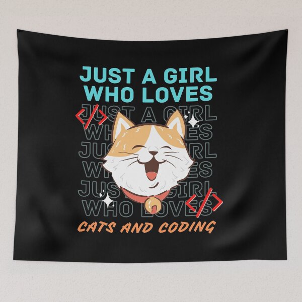 Item preview, Just a girl who loves cats and coding  designed and sold by brinikki.