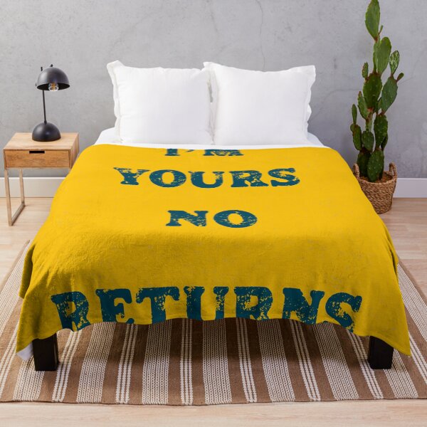 Item preview, I’m yours no returns,funny valentine quote in colors with retro hearts designed and sold by InnaMGraphic.