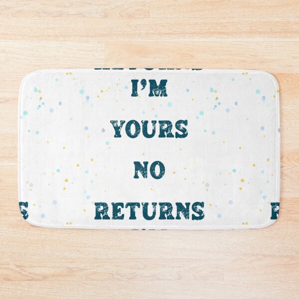 Item preview, I’m yours no returns,funny valentine quote in colors with retro hearts designed and sold by InnaMGraphic.