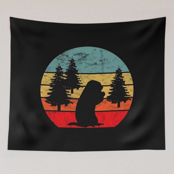 Item preview, Marmot Rodent Woodchuck Retro Vintage Sunset Groundhog designed and sold by KevinGardner1.