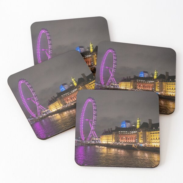 Item preview, London Eye Ferris Wheel pink in night designed and sold by santoshputhran.