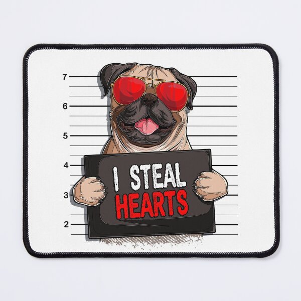 Item preview, Valentines Day Pug Dog, I Steal Hearts, Matching Couple Valentines Day Dog Lovers designed and sold by tincho86tb.
