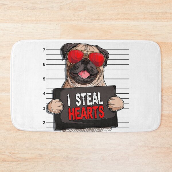 Item preview, Valentines Day Pug Dog, I Steal Hearts, Matching Couple Valentines Day Dog Lovers designed and sold by tincho86tb.