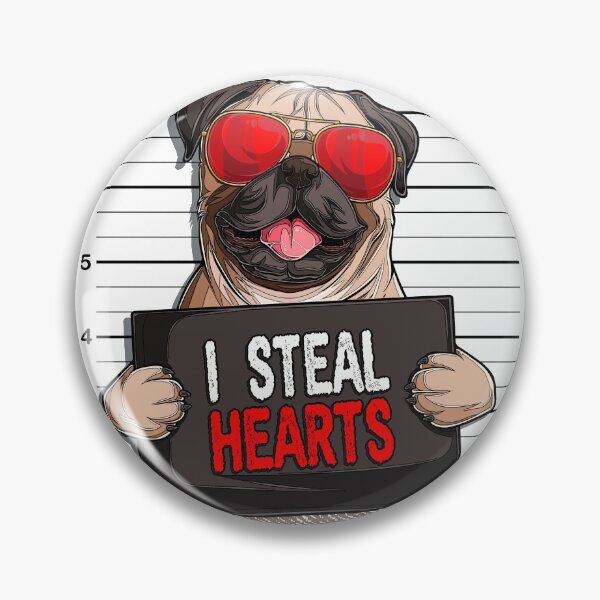 Item preview, Valentines Day Pug Dog, I Steal Hearts, Matching Couple Valentines Day Dog Lovers designed and sold by tincho86tb.