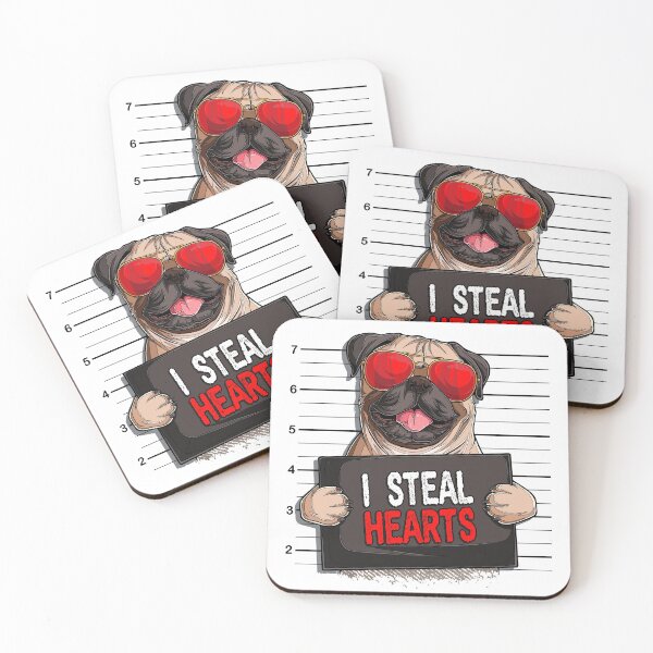 Item preview, Valentines Day Pug Dog, I Steal Hearts, Matching Couple Valentines Day Dog Lovers designed and sold by tincho86tb.