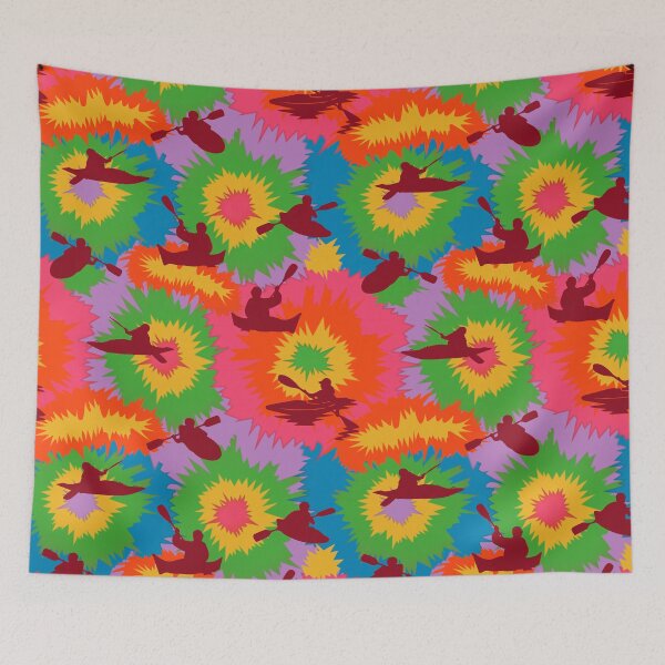 Item preview, Kayak Colorful Tie Dye Vector Sport Pattern  designed and sold by VickyCloset.