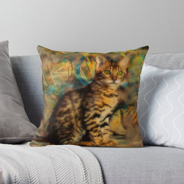 Bengal Kitten - By John Robert Beck Throw Pillow