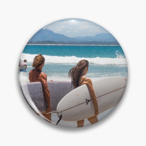 Item preview, Byron Bay Friends Surfing Wategos Beach designed and sold by Martin Berry Photography.