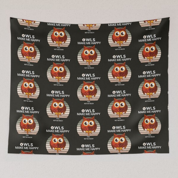 Item preview, Owls make me happy, funny owls  designed and sold by Benchamart.