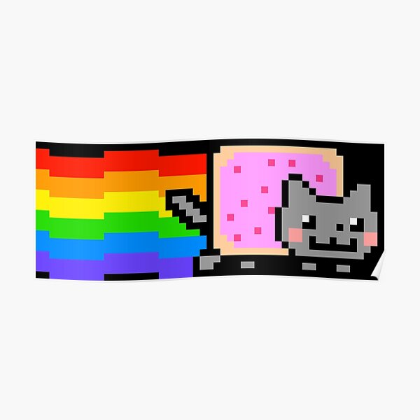 Rainbow cat meme Poster