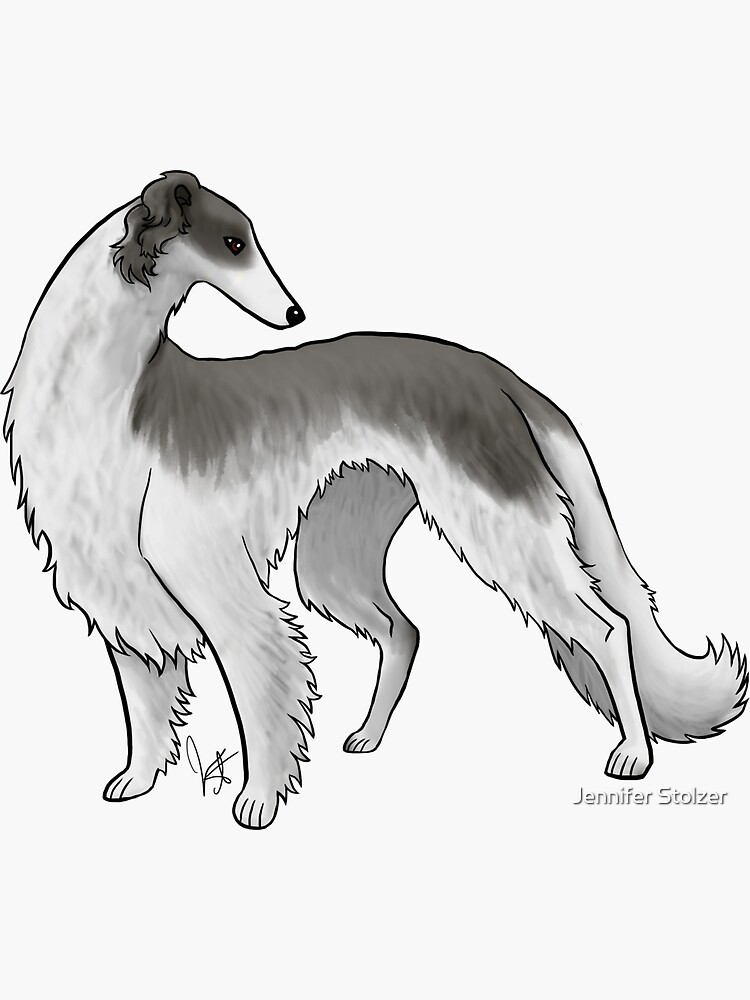 Borzoi - Black and White by jameson9101322