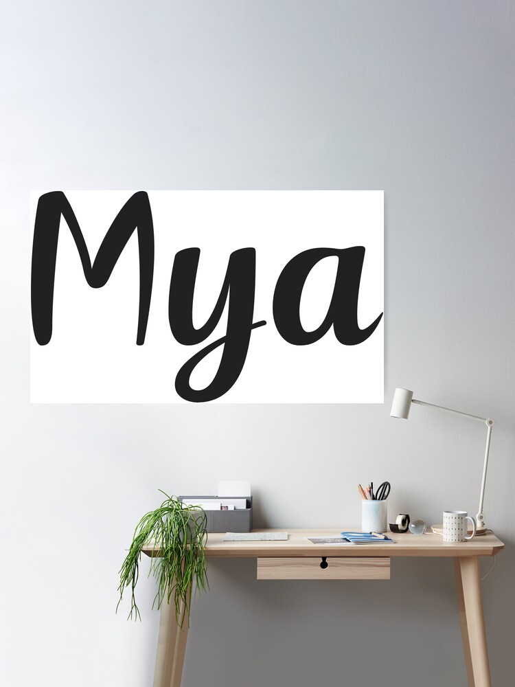 Mya Name Hand Lettering in Faux Gold Letters - Mya - Posters and Art Prints