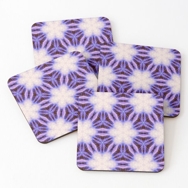 Item preview, Flowers in abstract Kaleidoscope pattern in bold purple, withe and pink.  designed and sold by Jonnekesart.