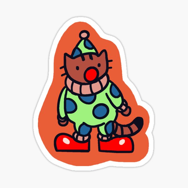 Item preview, Simon the Cat Clown- Sticker, Magnet designed and sold by adornoea.