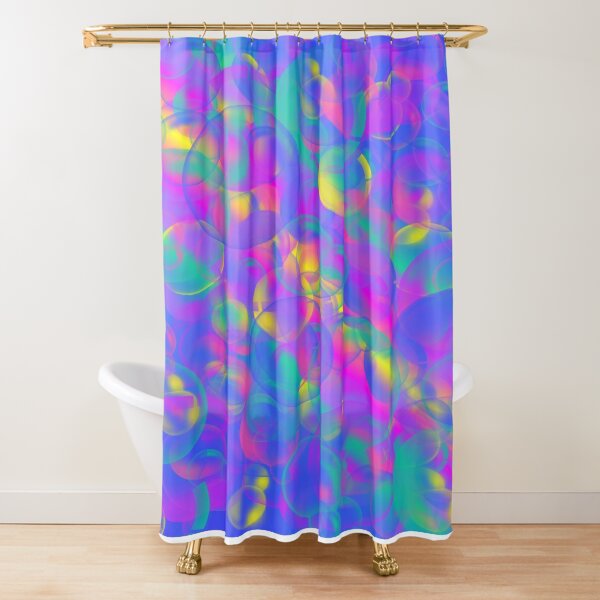 Neon Bubble Vibes Shower Curtain