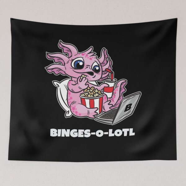 Item preview, Binge-o-lotl Binge Watching Axolotl designed and sold by Moonpie90.