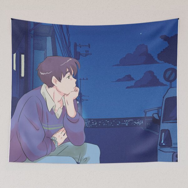 Item preview, Cute Anime Boy Thinking (Anime Street) designed and sold by Vibrant Creations.
