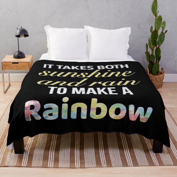 Item preview, It takes both sunshine and rain to make a rainbow - motivational rainbow saying designed and sold by Delandor.