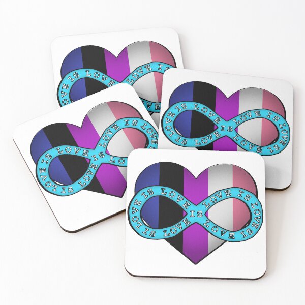 Item preview, Love is Love Genderfluid Polyamory Heart designed and sold by punkrockclimb.