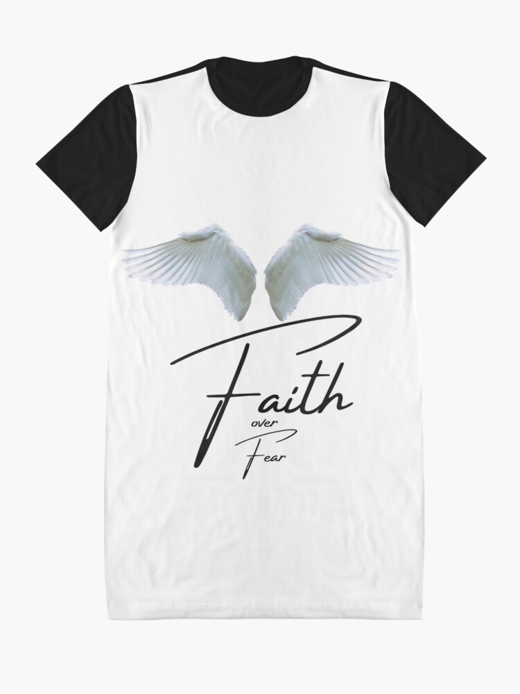 Alternate view of Faith over Fear (White Background) Graphic T-Shirt Dress
