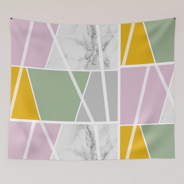Item preview, colored surfaces with white marble; Sage green, light grey, pink and golden yellow designed and sold by Ninaeva.