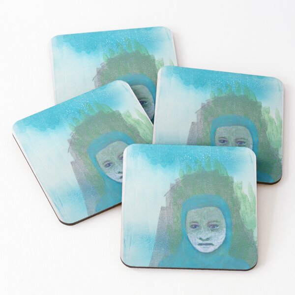 Item preview, Bleu girl in the rain. Original artwork created using monoprint designed and sold by Jonnekesart.