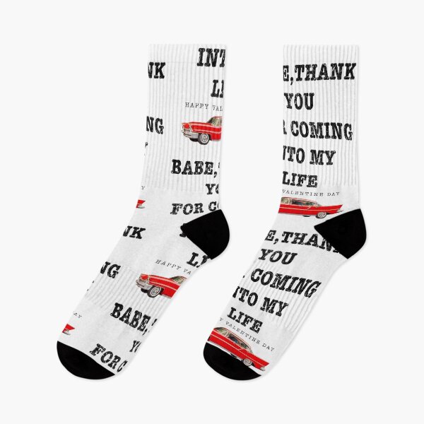 Item preview, thank you for coming into my life quote, with red retro car designed and sold by InnaMGraphic.
