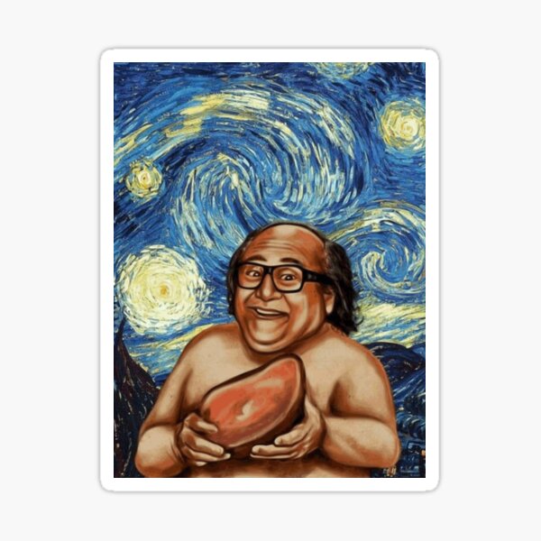 "Frank's Rum Ham on a Starry Night (portrait)" Sticker by
