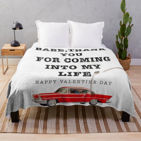 Item preview, thank you for coming into my life quote, with red retro car designed and sold by InnaMGraphic.