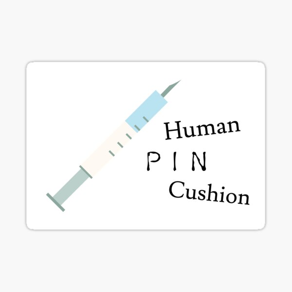 Human Pin Cushion Sticker