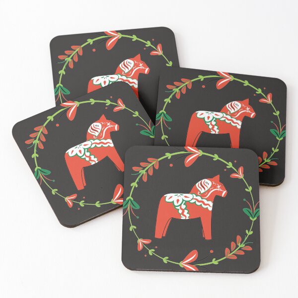 Item preview, Dala Horse with Swedish Folk Art Wreath Classic designed and sold by larowfg.