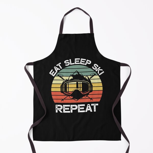 Item preview, Eat Sleep Ski Repeat Vintage Sunset Skier - Skiing Quotes designed and sold by husseiN-IQ.