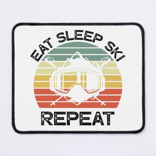 Artikelvorschau, Eat Sleep Ski Repeat Vintage Sunset Skier - Skiing Quotes entworfen und verkauft von husseiN-IQ.