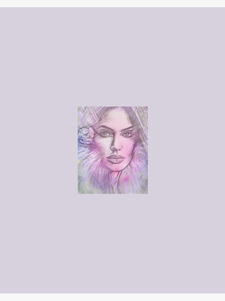 Lámina rígida «Bella mujer y flor violeta, cardo de Santa María» de  Freedomworx | Redbubble