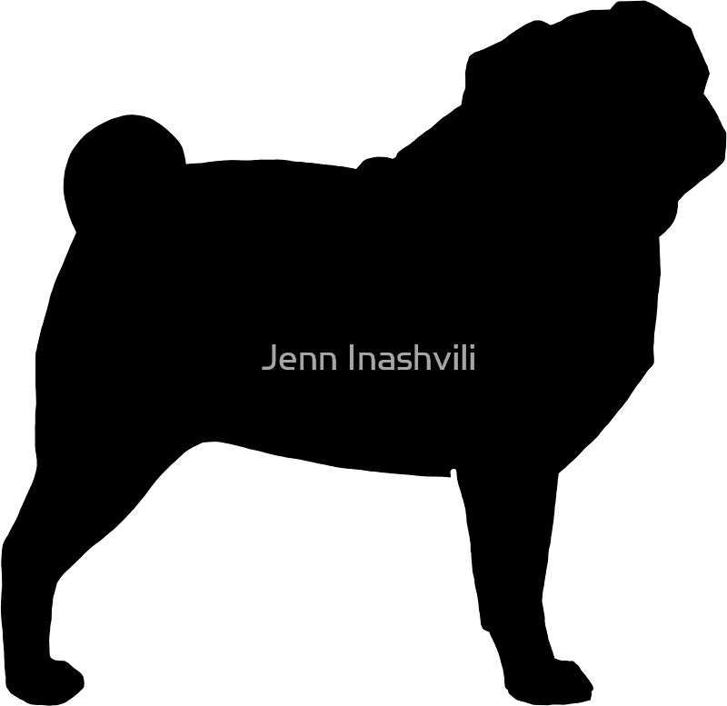 Download "Pug Silhouette(s)" Stickers by Jenn Inashvili | Redbubble
