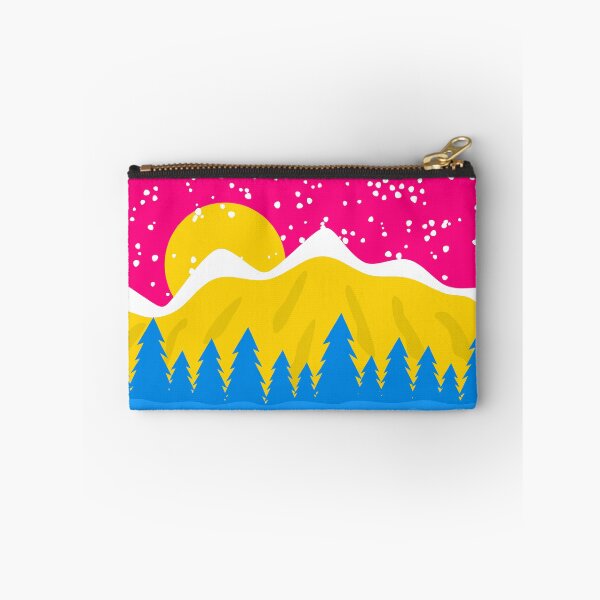 Item preview, Pansexual Pride Flag Mountain Landscape Snow Lake Sunset designed and sold by cashewdays.