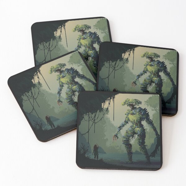 Item preview, Pixel art - nature golem - DIGITAL ART Blended WITH Nature fantasy mythology - green golem with mushrooms designed and sold by Mad-Boy.