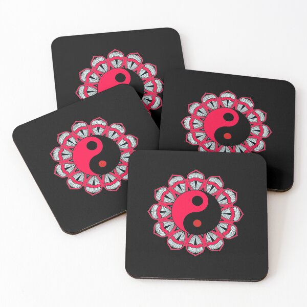 Artikelvorschau, ROT SCHWARZ HEALING LOTUS YIN YANG PSYCHEDELISCHES MANDALA entworfen und verkauft von samArtline.