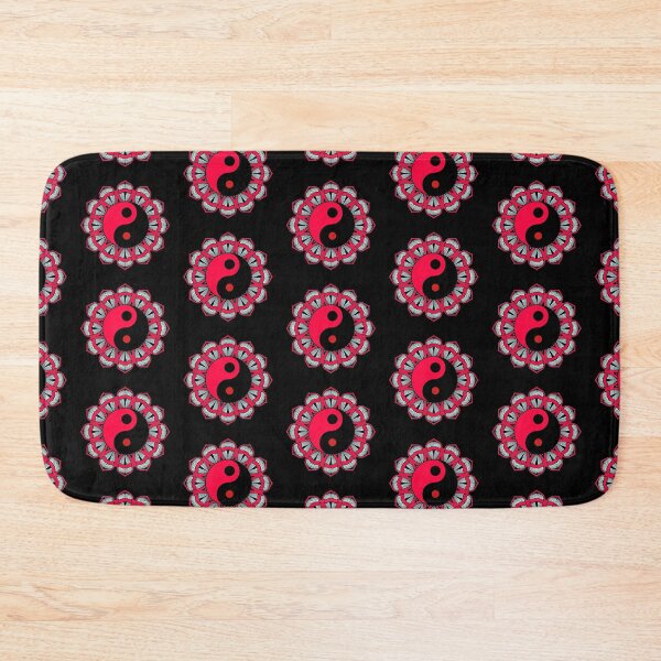 Item preview, RED BLACK HEALING LOTUS YIN YANG PSYCHEDELIC MANDALA designed and sold by samArtline.
