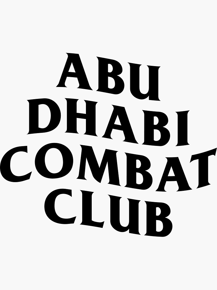 "ABU DHABI COMBAT CLUB" Sticker for Sale by GrappleGarage | Redbubble