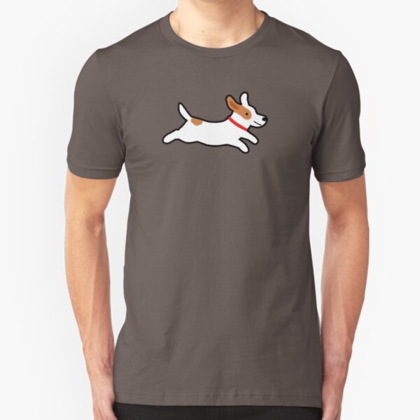 Cute Jack Russell Terrier Running Dog Slim Fit T-Shirt