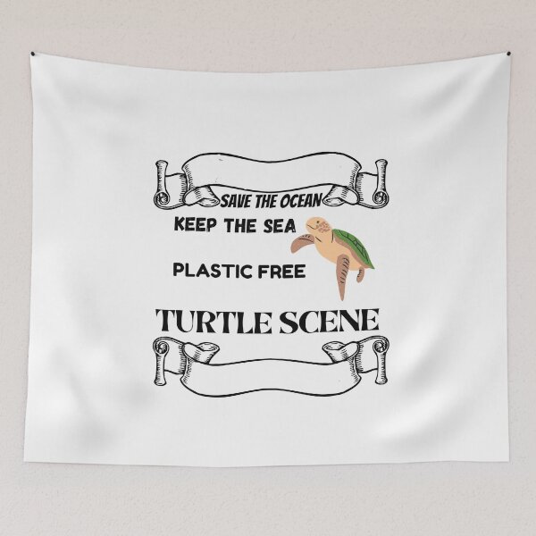 Item preview, Save The Ocean Keep the Sea Plastic Free Turtle Scene designed and sold by Med30.