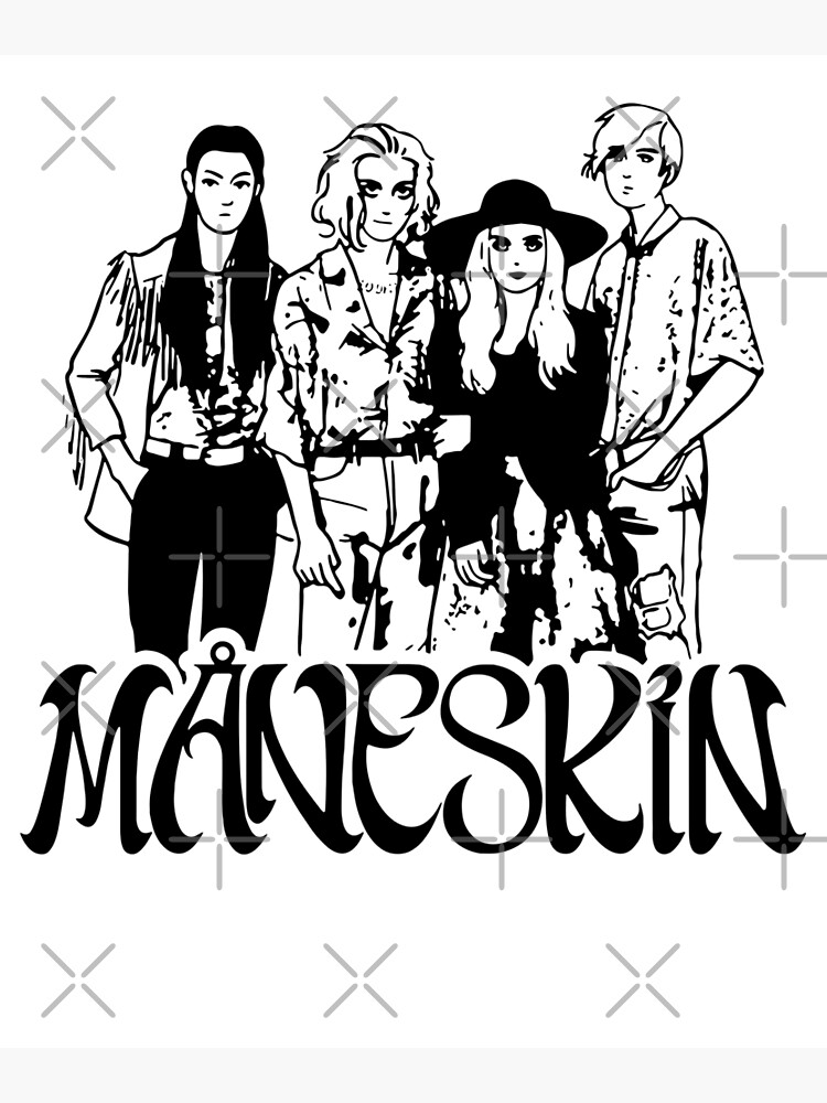 Art four member style Måneskin rock music poster Poster for Sale by  AlexDias8450