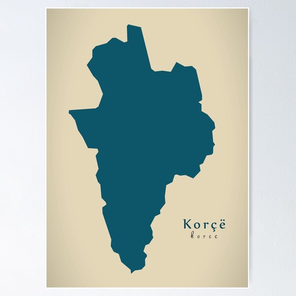 Item preview, Modern Map - Korce region map Albania AL designed and sold by Ingo Menhard.