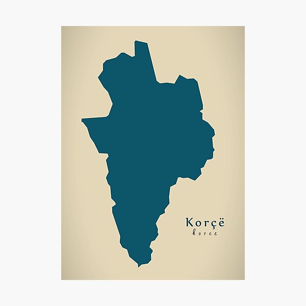 Item preview, Modern Map - Korce region map Albania AL designed and sold by Ingo Menhard.