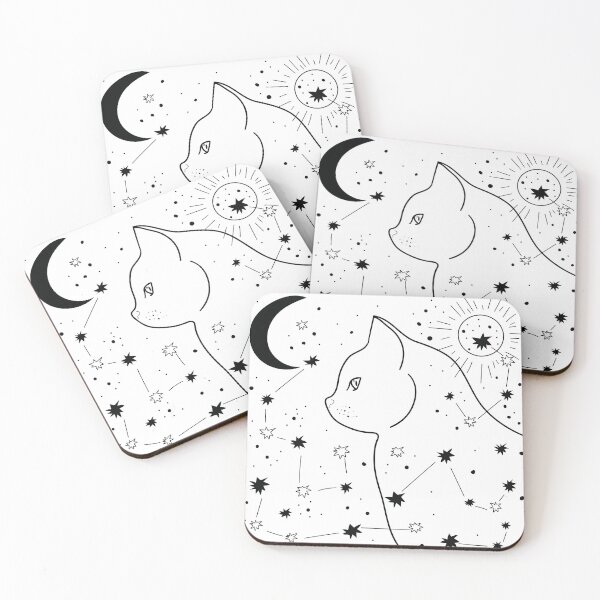 Item preview, cosmic cat illustration designed and sold by Hoetoons.