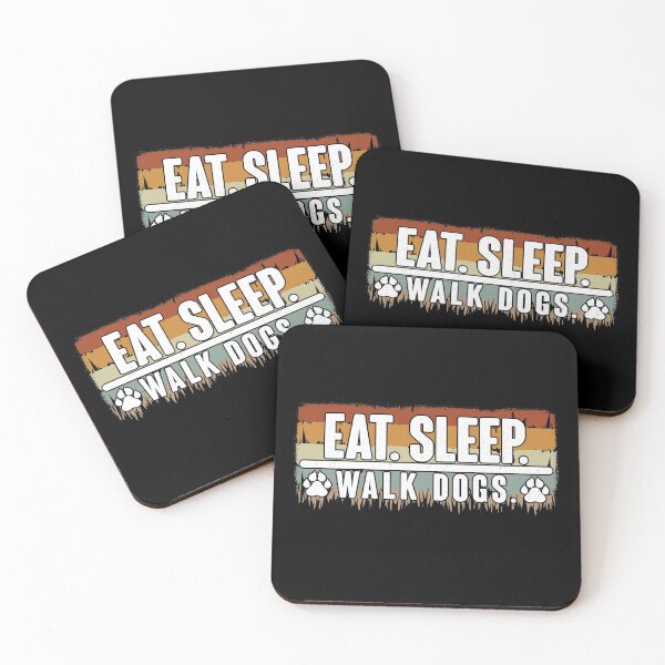 Item preview, Retro Vintage Distressed Eat Sleep Walk Dogs - Cool Design Gift Idea For Dog Lovers designed and sold by Prince - Bestseller ★★★★★.