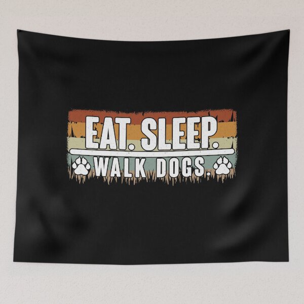 Item preview, Retro Vintage Distressed Eat Sleep Walk Dogs - Cool Design Gift Idea For Dog Lovers designed and sold by Prince - Bestseller ★★★★★.